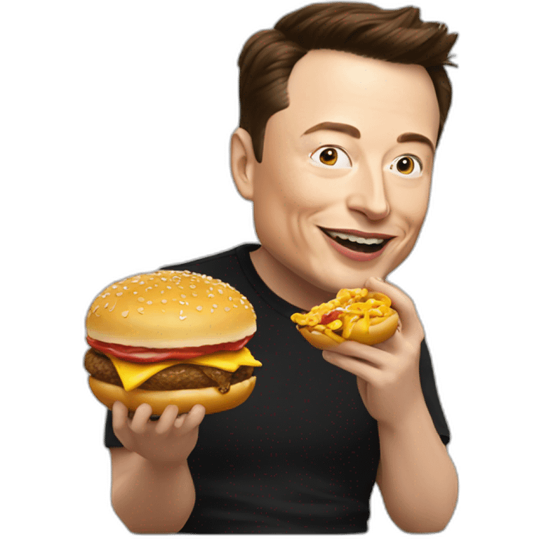 Elon Musk eats a McDonald's emoji