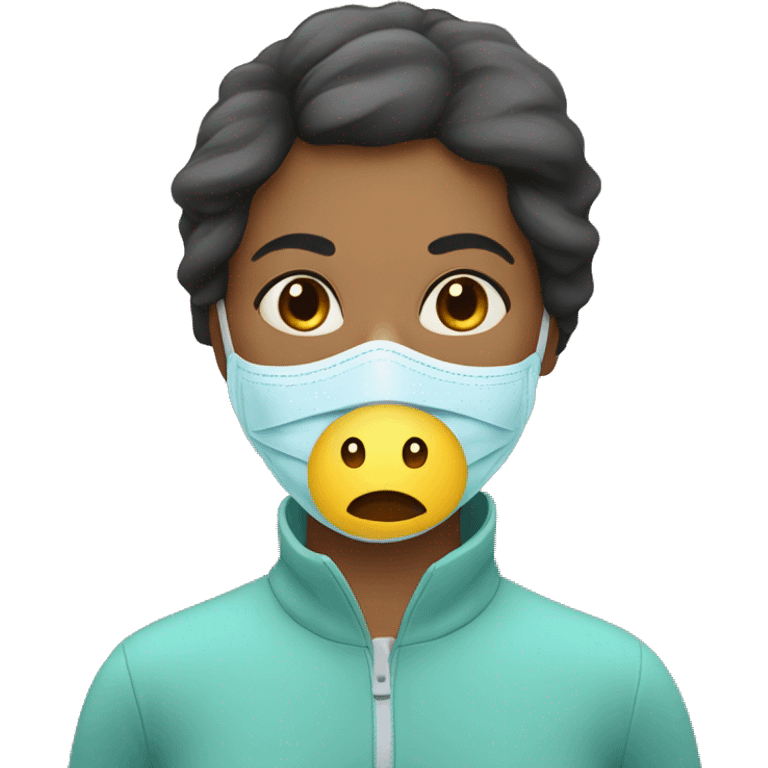 A sick mom have mask  emoji