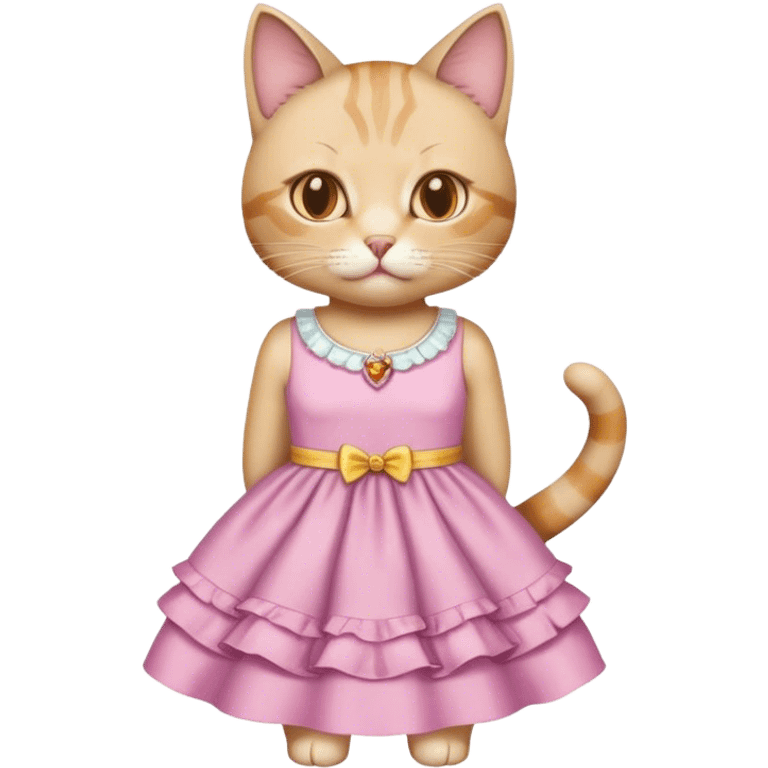 Cat wearing a dress emoji