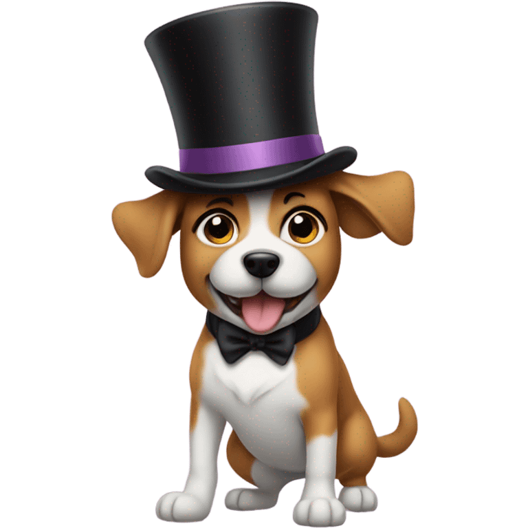 Dog dancing with a top hat  emoji