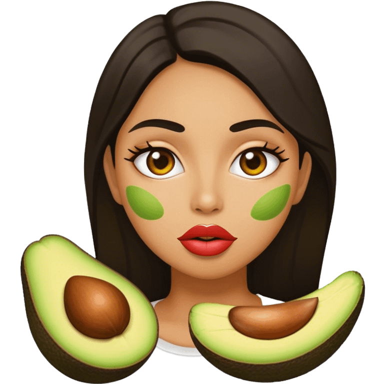 Aguacate con labios grandes emoji