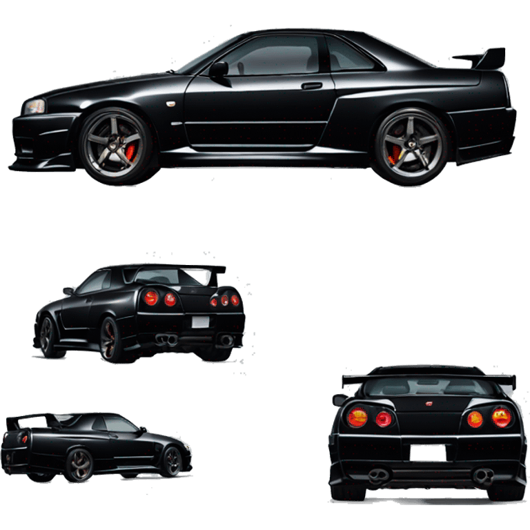 Nissan gtr skyline r34 BLACK FROM THE SIDE emoji