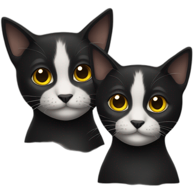 Two black cats emoji