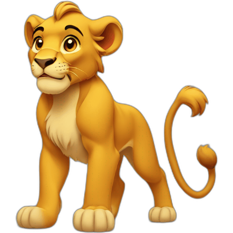 walking simba cartoon  emoji