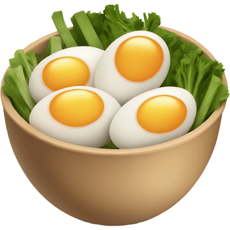 Bowl with eggs and vegetables  emoji