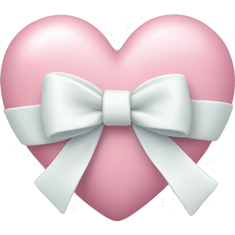 Pastel pink heart with white bow emoji