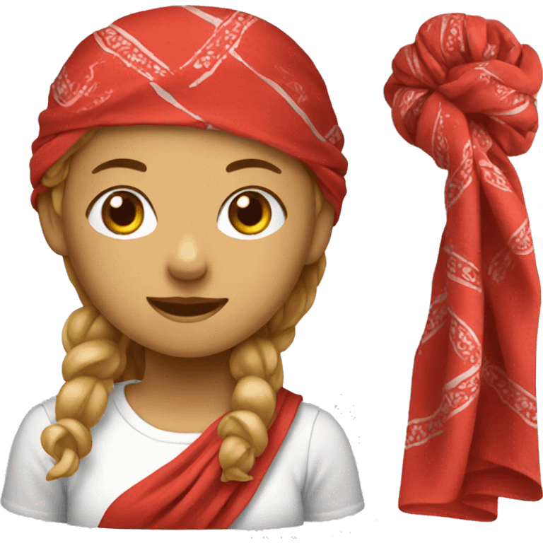 girl with red bandana emoji