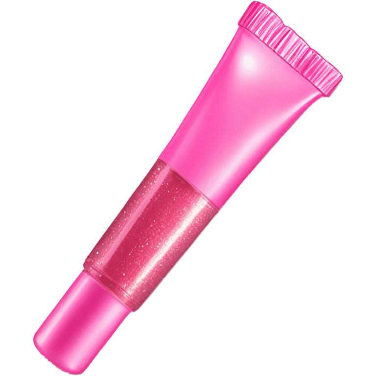 pink shimmer lip gloss  emoji