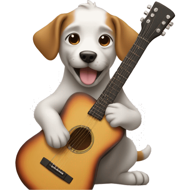 dog playing the guitar emoji