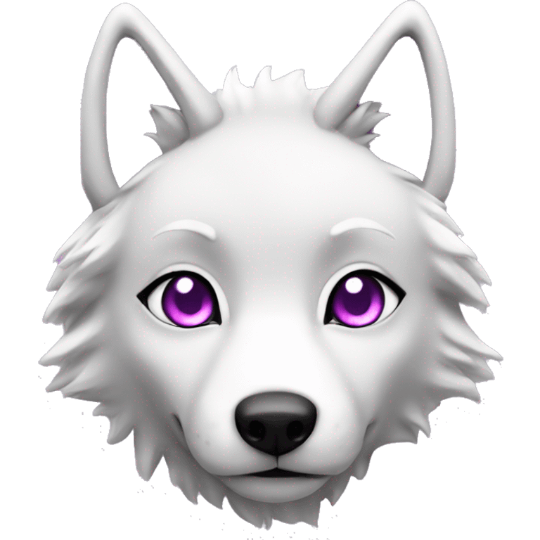 pink white female wolf furry purple eyes emoji