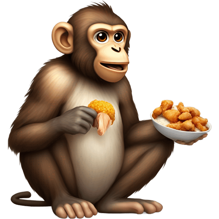 monkey eating chicken emoji