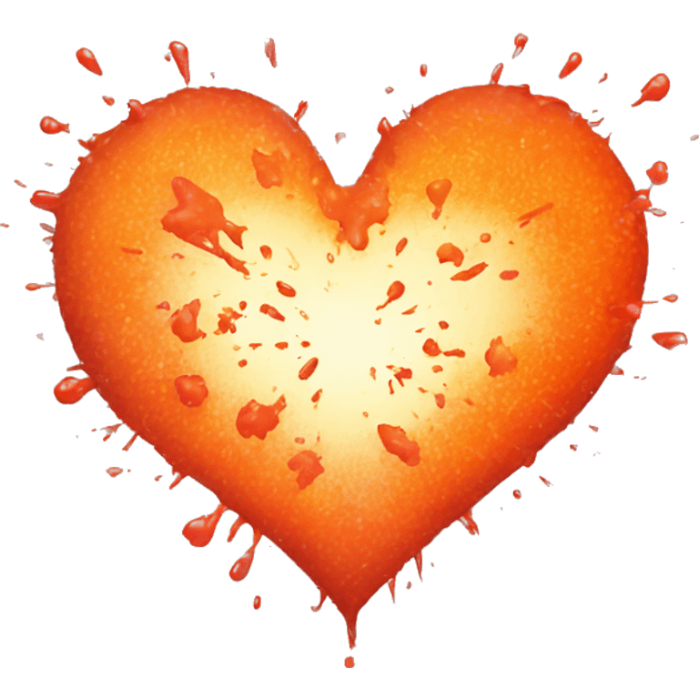 splattered heart glowing red-orange warmth emoji