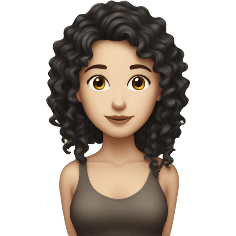 White girl with dark curly long hair  emoji