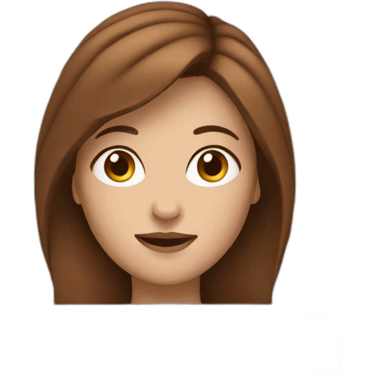 white woman with brown hair and  laptop emoji