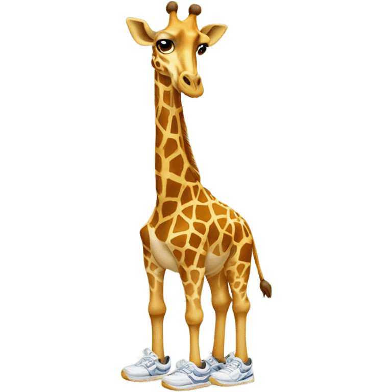 Giraffe wearing sneakers emoji