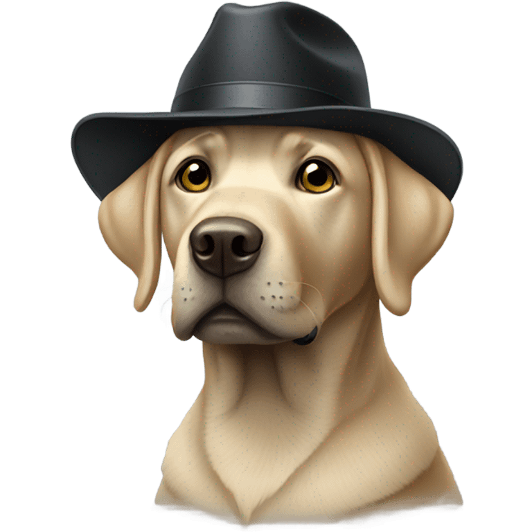 Black Labrador in hat emoji