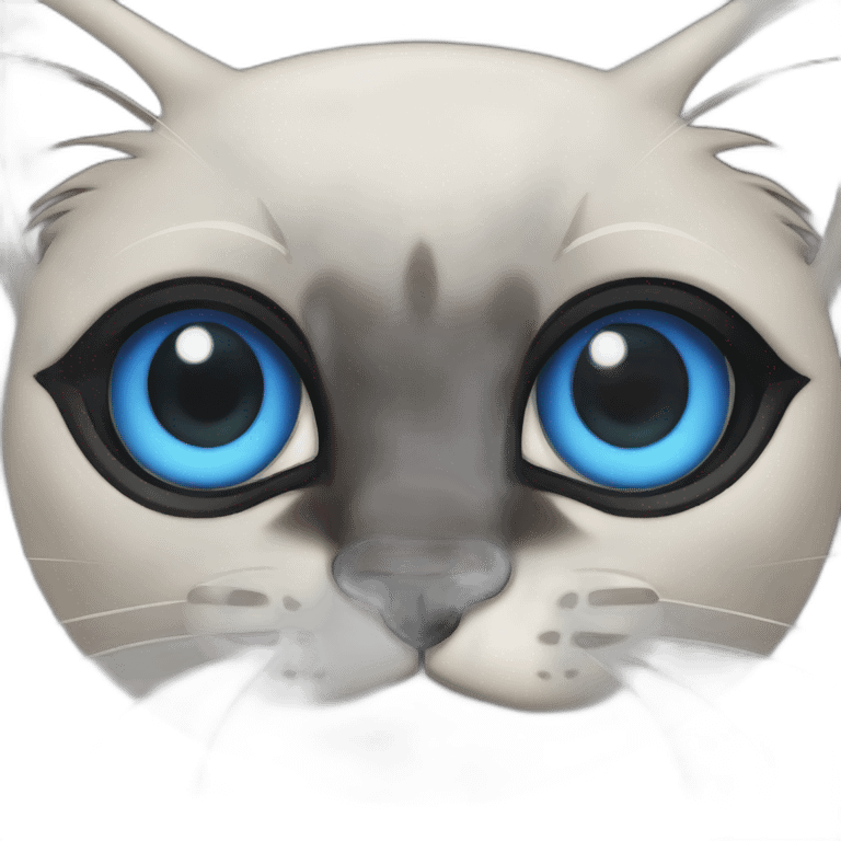 black face blue eye simaese cat emoji