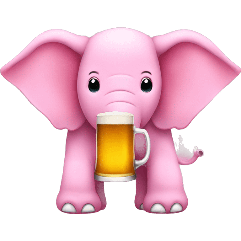 pink elephant drinking beer  emoji