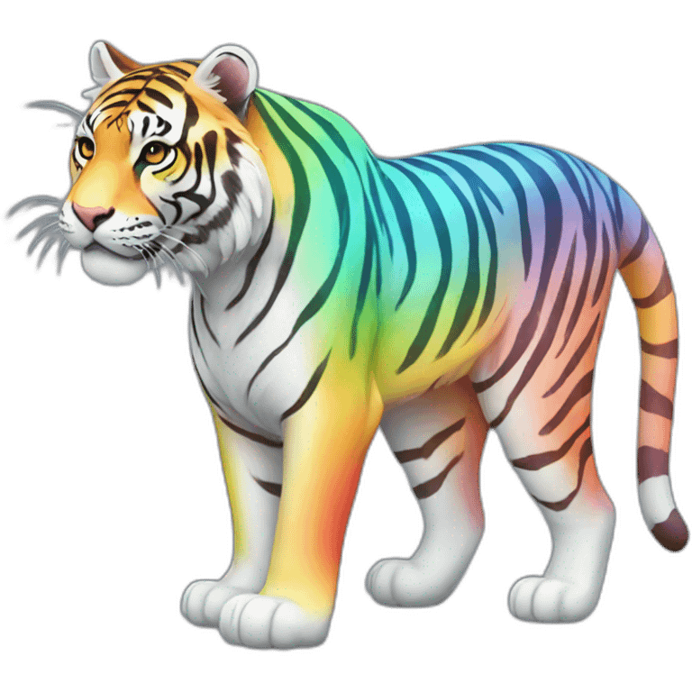 Rainbow Tiger Full Body emoji