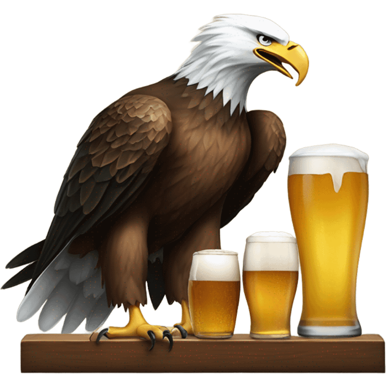 Eagles drinking a beer emoji