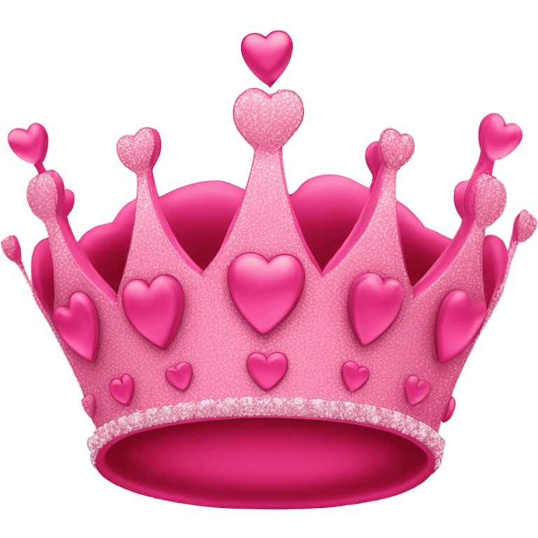 Crown with sparkly hearts  emoji