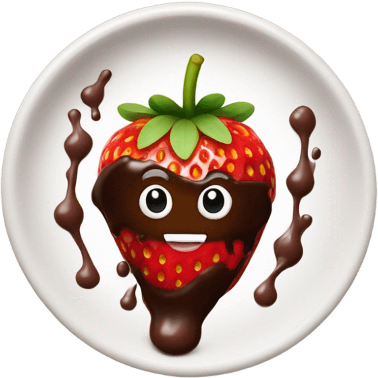 strawberry with chocolate sauce emoji