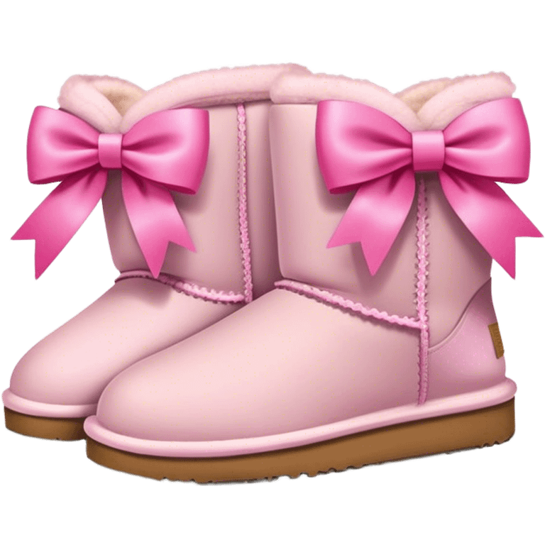 Super cute and cool Uggs with pink bows emoji