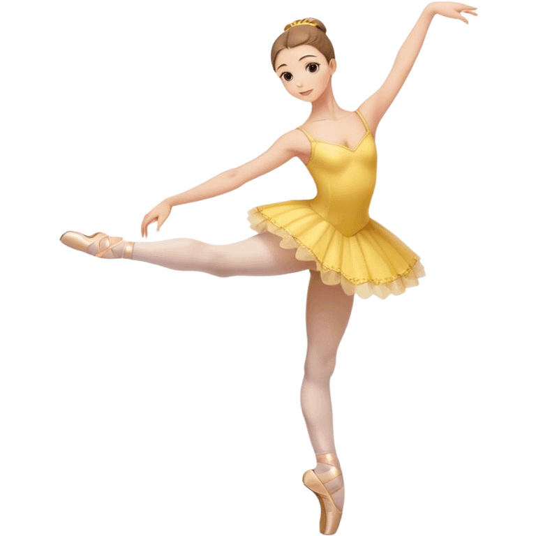 yellow color Ballet girl with pointe shoes  emoji