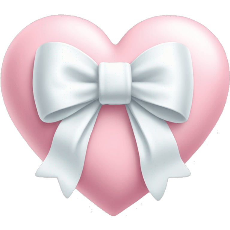 Pastel pink heart with white bow emoji