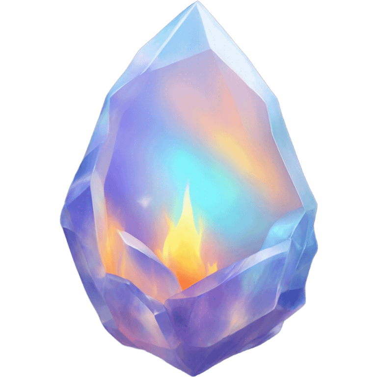 opal crystal flame fire shape emoji