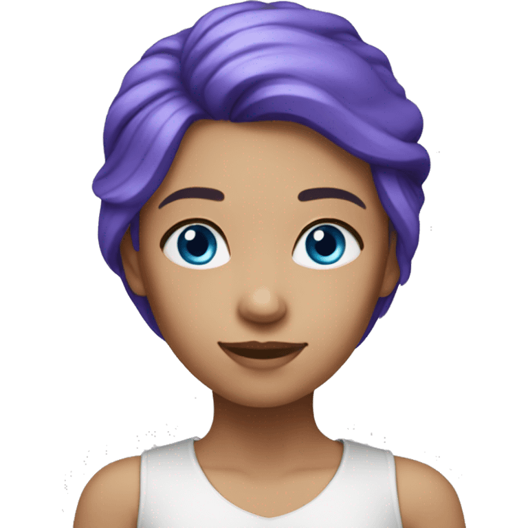 girl (long hair) (purple hair) (blue eyes) (fair skin)  emoji