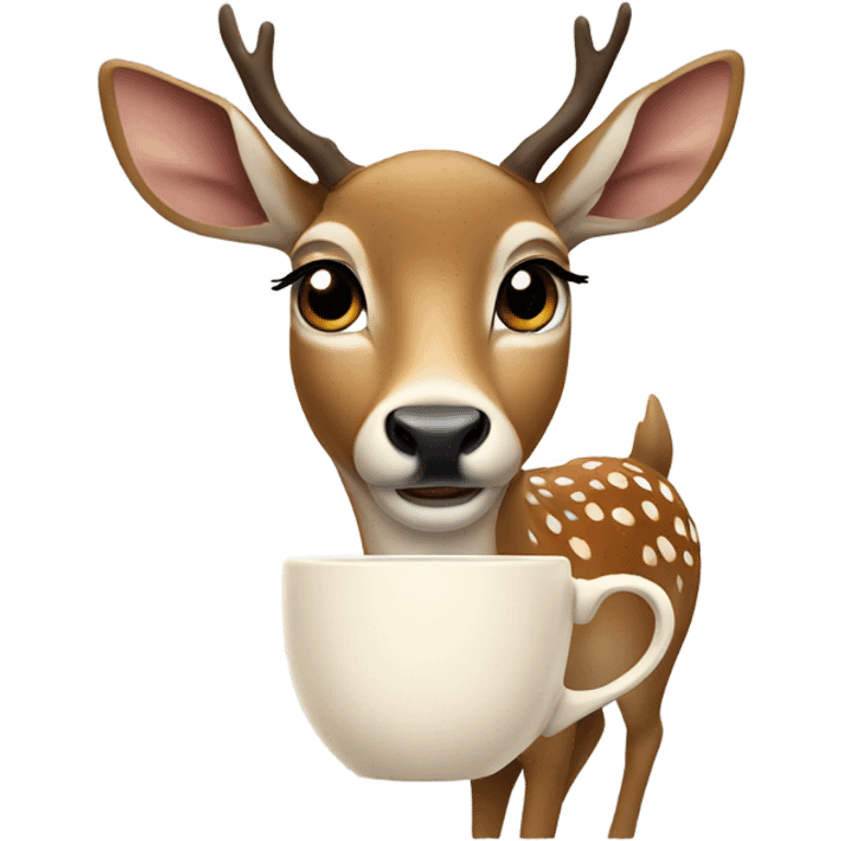 Deer with coffe emoji