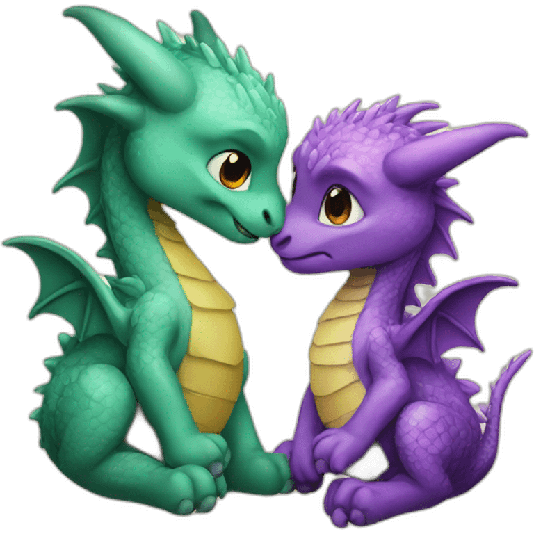 Sweet dragon kiss emoji