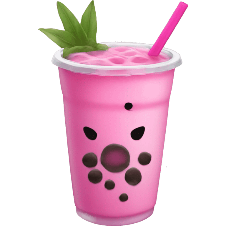 boba drink pink emoji