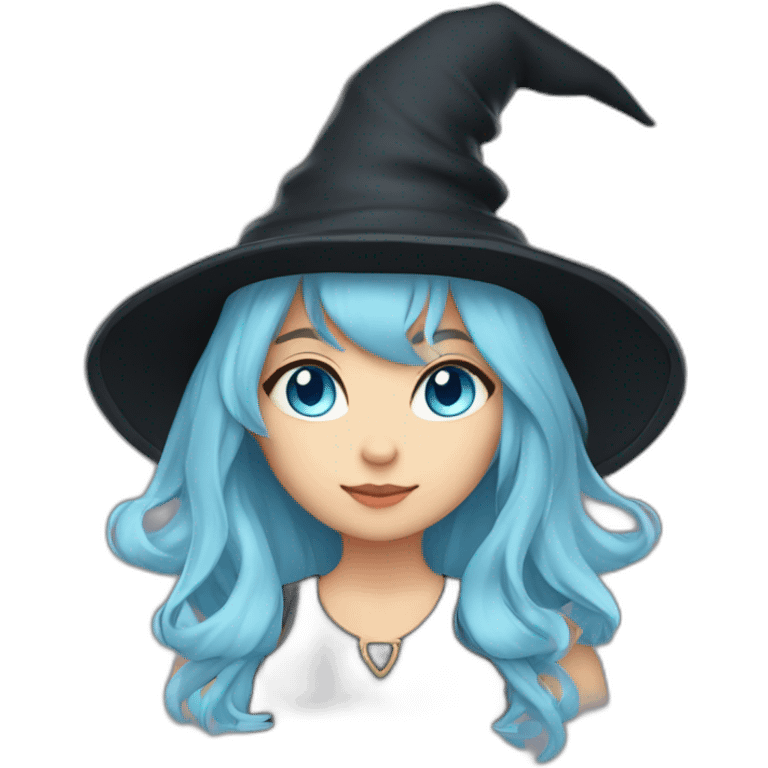 witch hat girl dark blond hair cat ears light blue eyes emoji