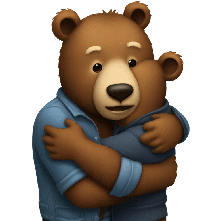 bear and man hugging  emoji