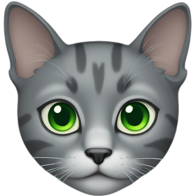 Grey cat with Green eyes  emoji