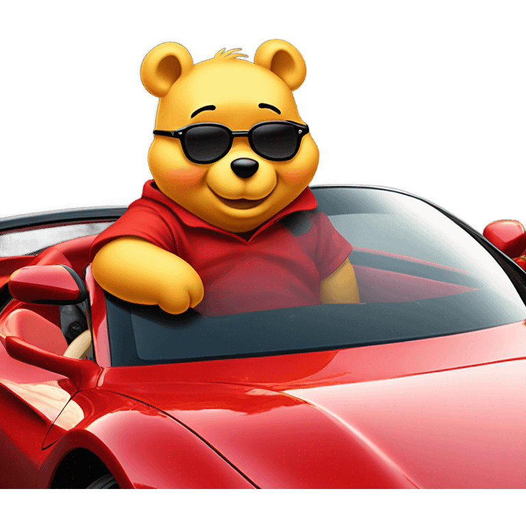 Winnie the Pooh in a Ferrari  emoji