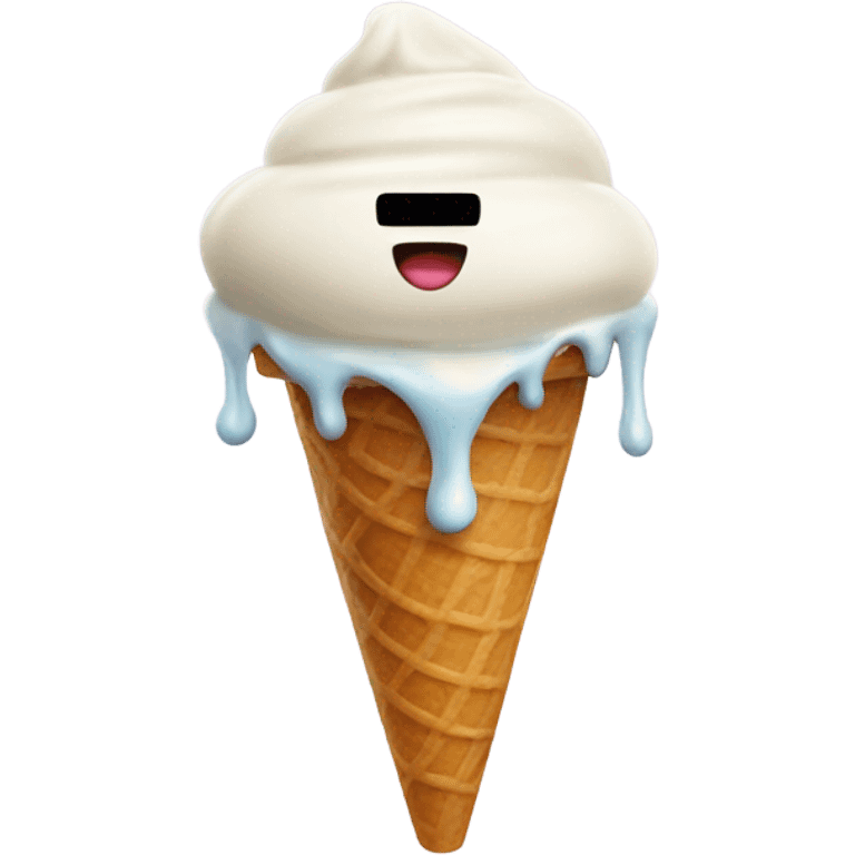 Yummy dripping ice cream emoji