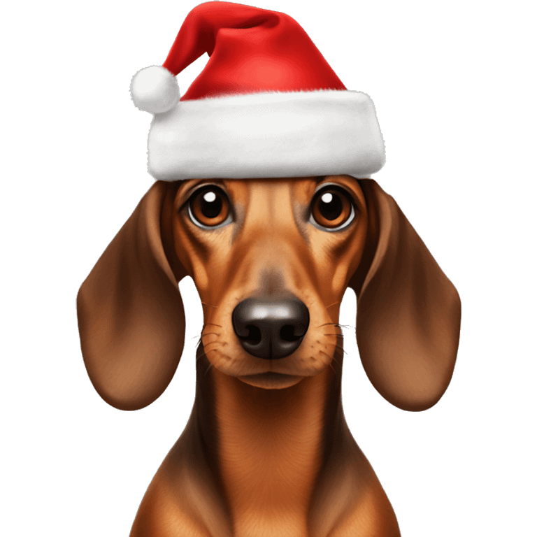 Dachshund with Santa hat and cigar emoji