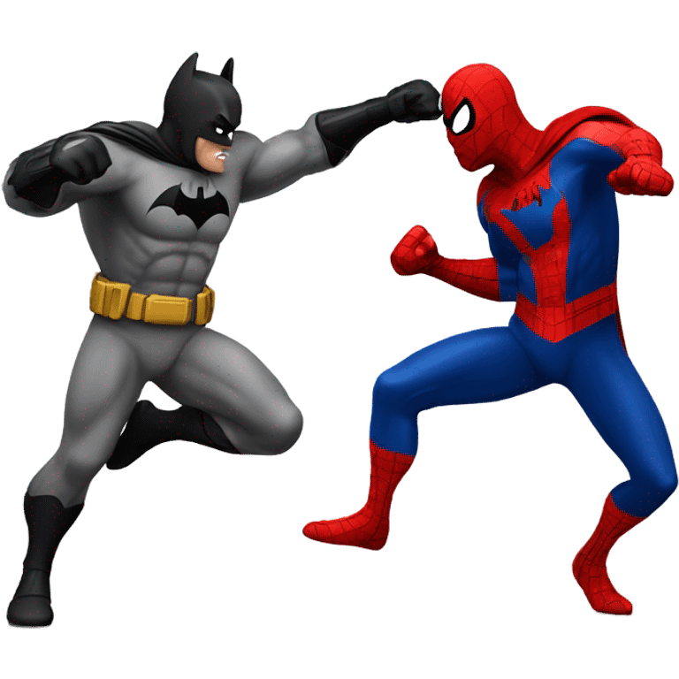 Batman punching spider man emoji