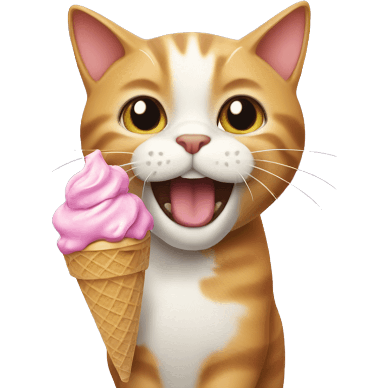 Cat eating ice cream emoji