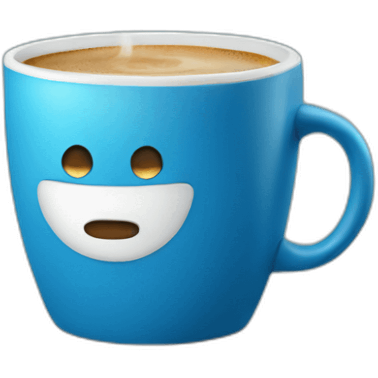 hot coffee in a blue cup emoji