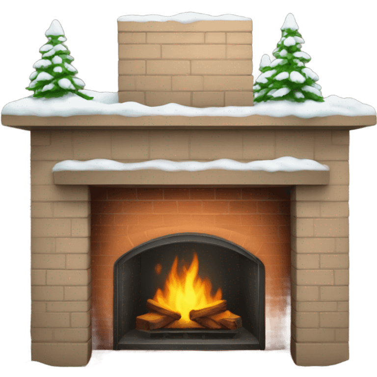 Fireplace full of snow emoji