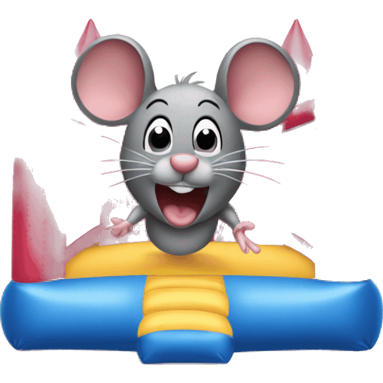 mouse in a bounce house emoji