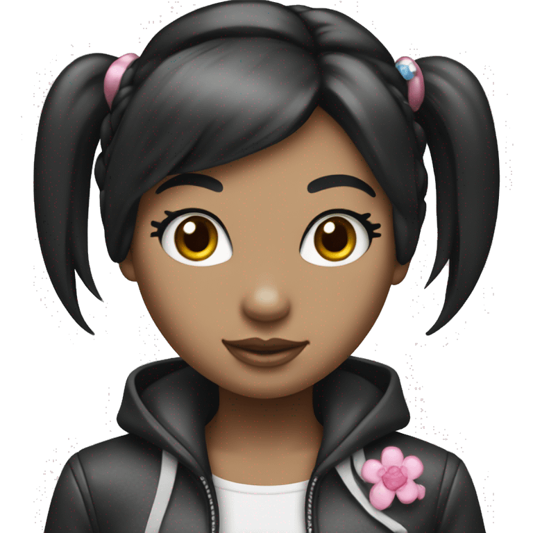 Hello kitty girl with a black straigth hair emoji