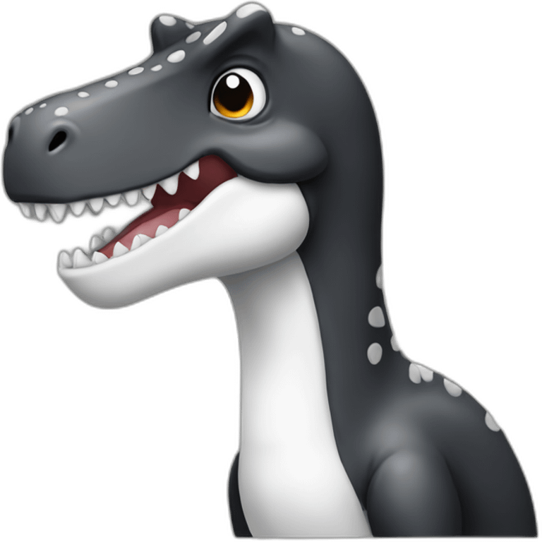 Black and white dino emoji