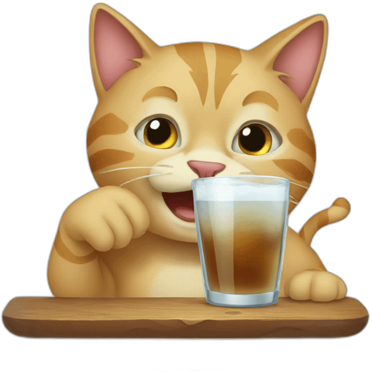 Cat drinking emoji