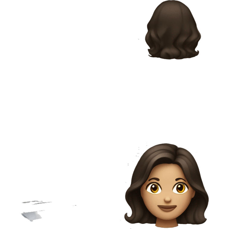 Pretty brunette woman on macbook emoji