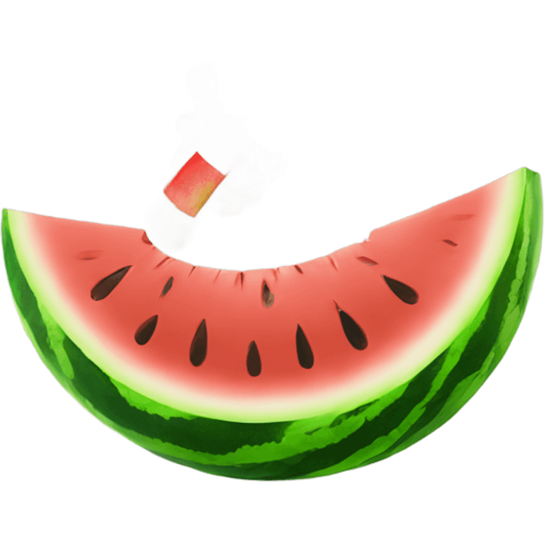 Watermelon smoking a doobie emoji